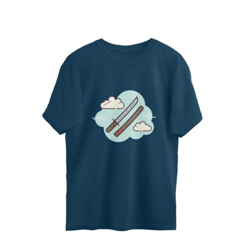 The Cloudy Double Katana Oversized Tee - Image 2