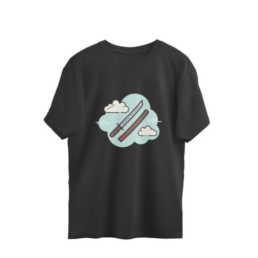 The Cloudy Double Katana Oversized Tee - Image 5